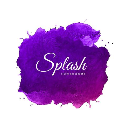 Beautiful Purple soft splash colorful watercolor design vector