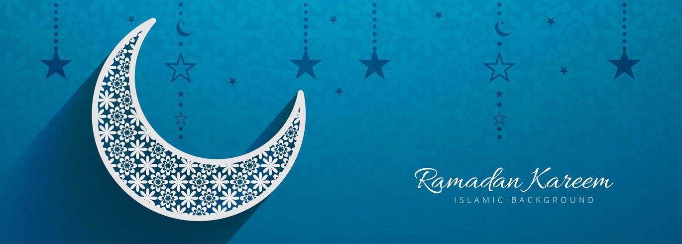 Islamic Blue Festival banner template design vector