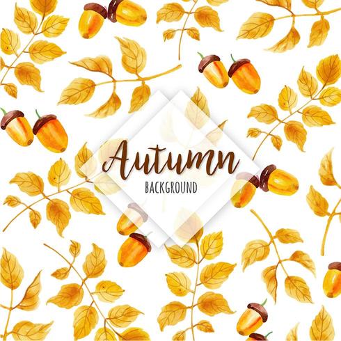 Acorn Fall Pattern With leaves   vector