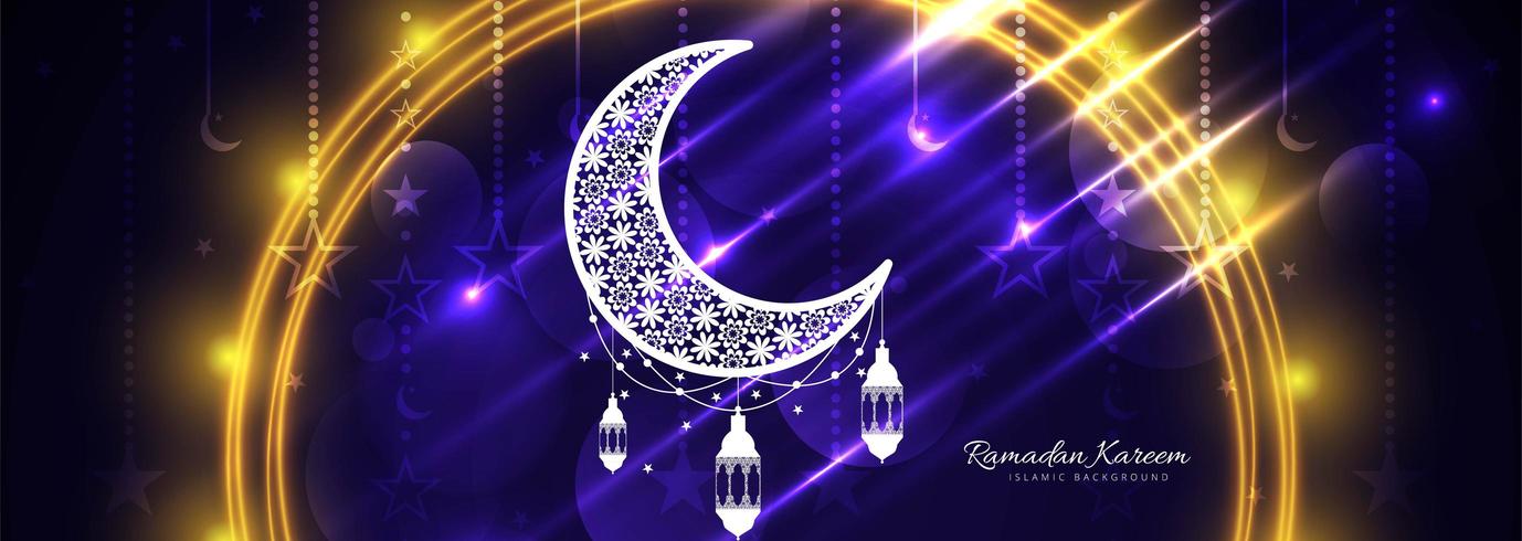 Ramadan Kareem Banner Sparkle Template vector