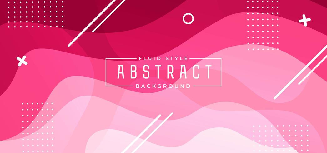 Pink Wave Fluid Background With Geometric Shapes vector