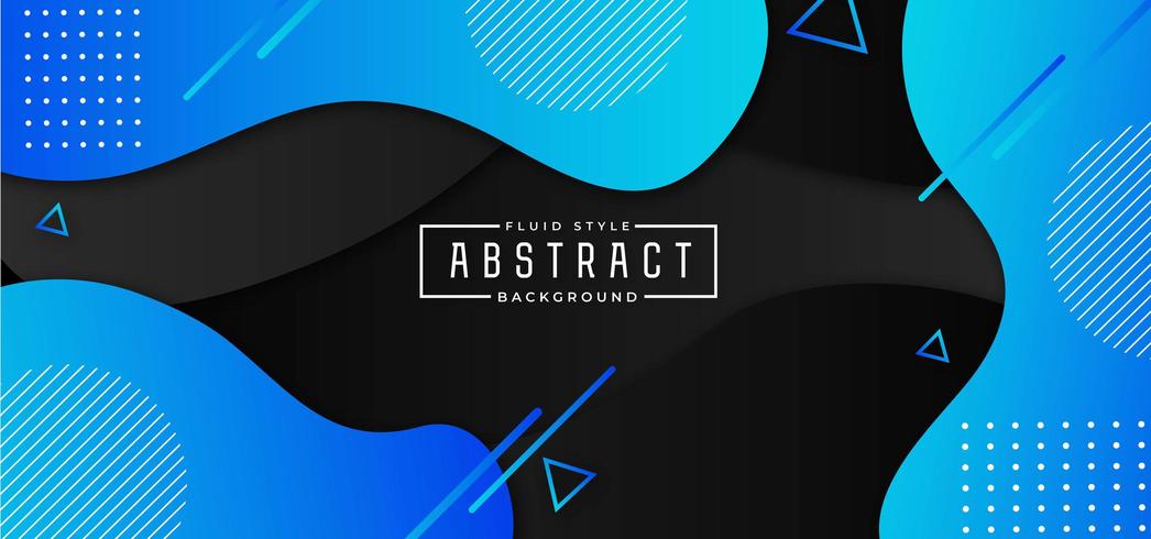 Blue and Black Abstract Fluid Background vector