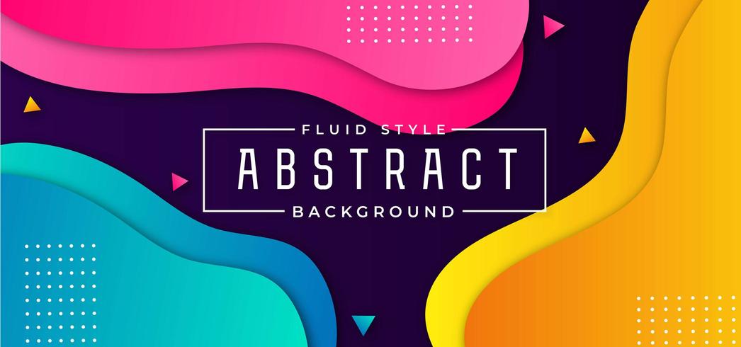 Neon Fluid Background with Geometric Shapes  vector