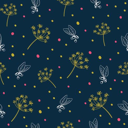 Dandelion Seamless Pattern vector