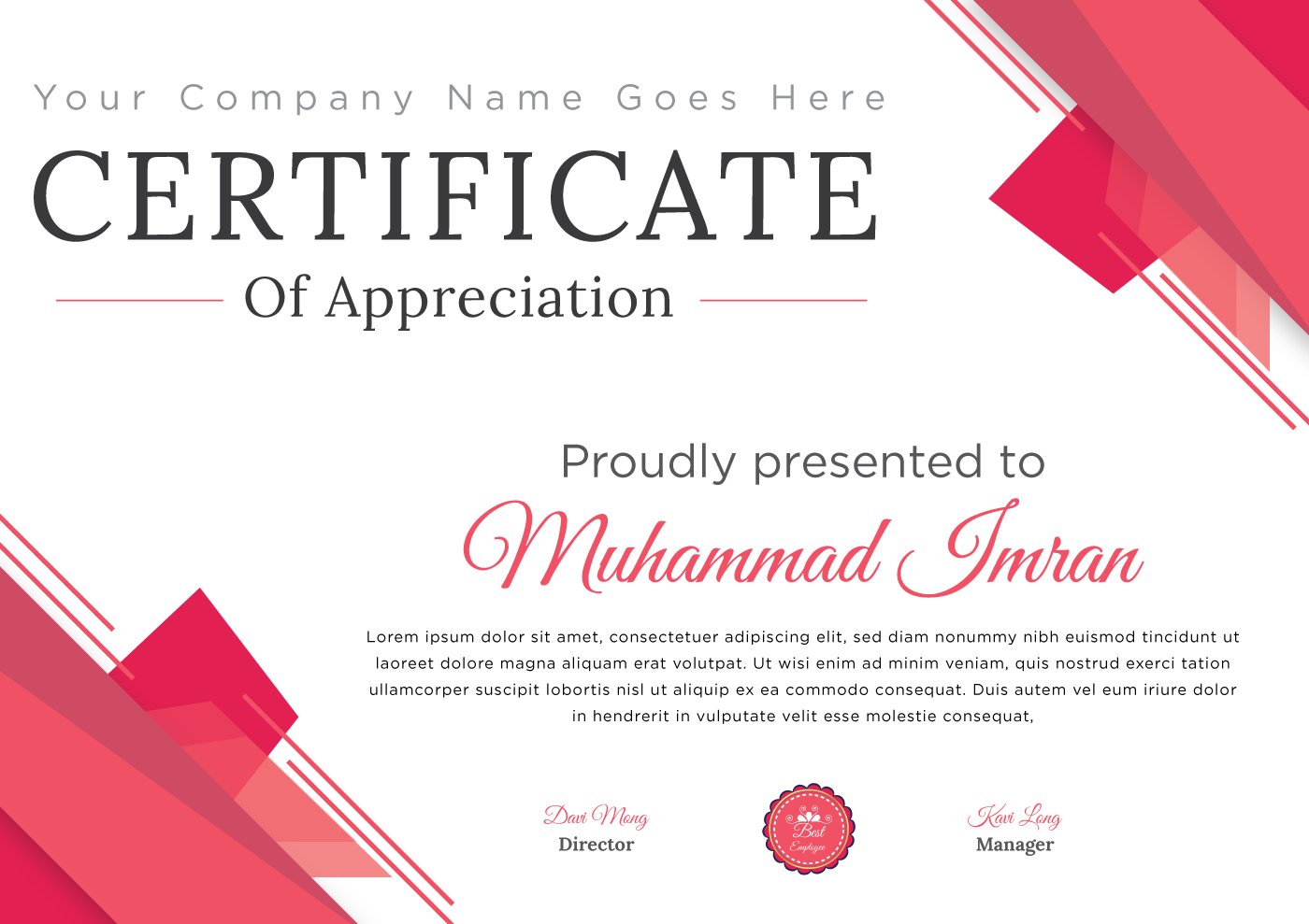 Star Performer Certificate Templates