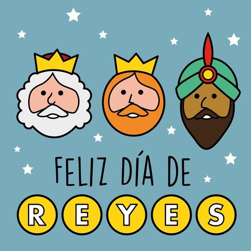 Los tres reyes de oriente. Feliz dia de los Reyes. vector