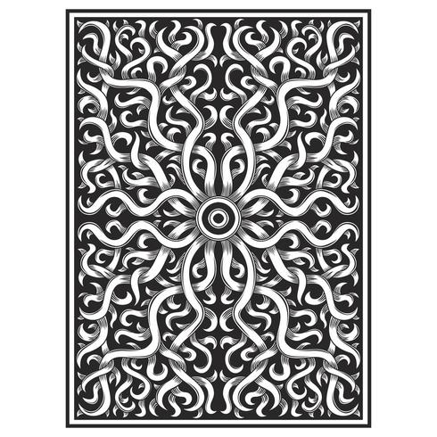 Illustration of carved wood effect floral drawing vector