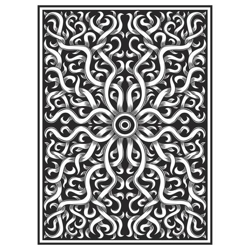 Illustration of carved wood effect floral drawing vector