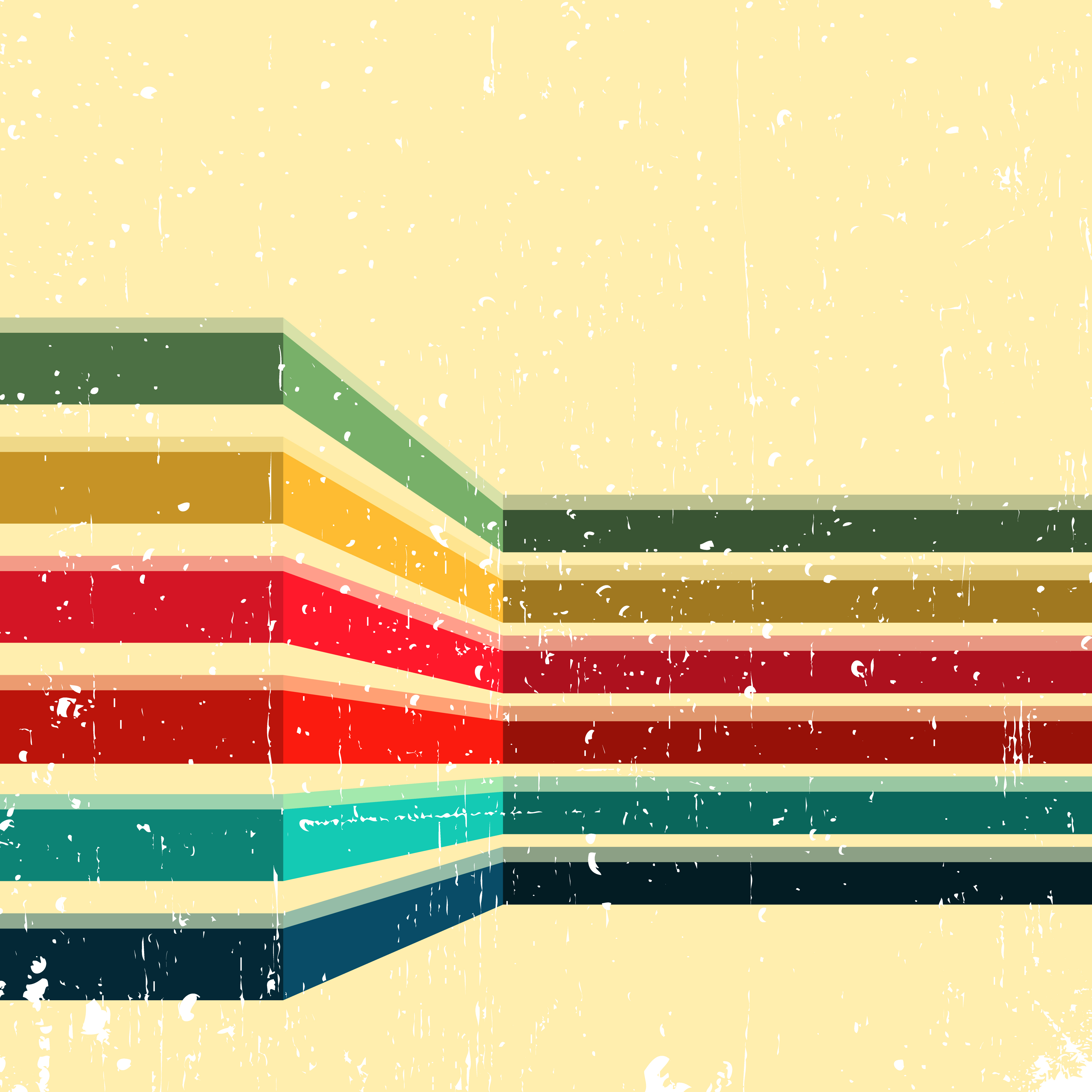 Vintage distressed background with colored stripes 677532 - Download