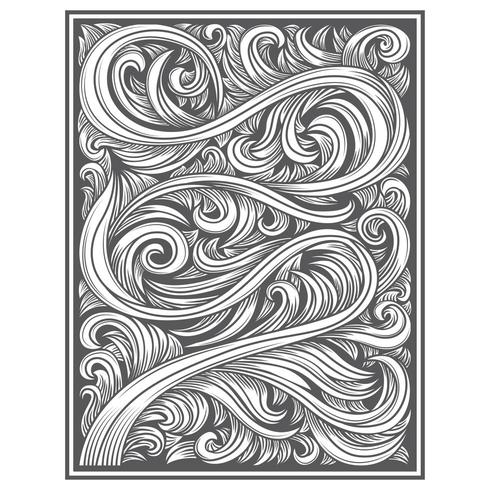 Carved wood effect twisting leaf pattern vector