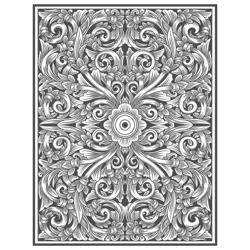 Vintage carved wood effect floral pattern  vector