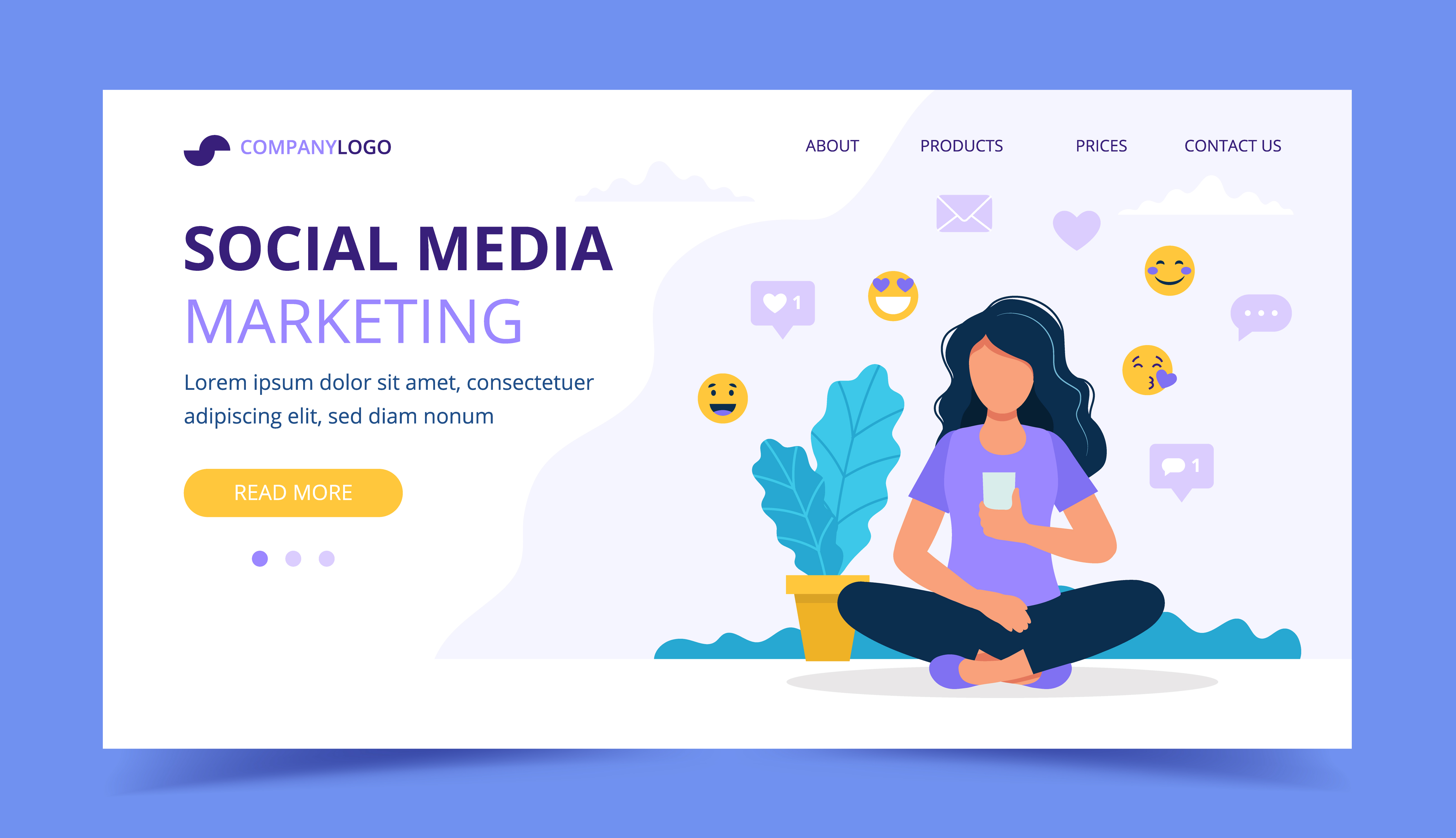 Social Media Marketing Landing Page Template 677551 Vector Art At Vecteezy