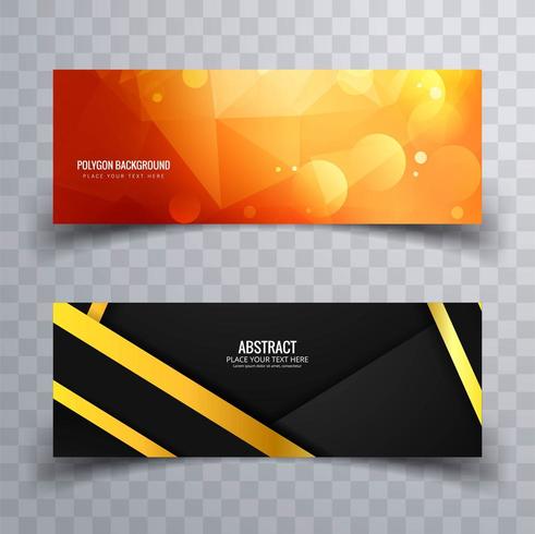 Abstract Header Design Set vector