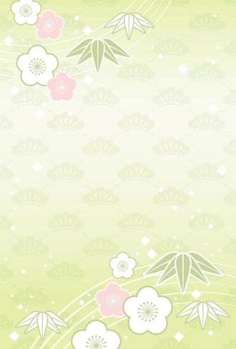 Japanese card template with traditional celebration patterns vector
