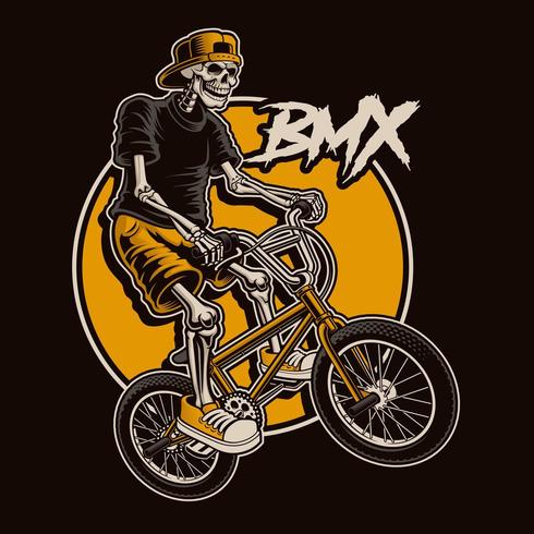 Esqueleto BMX Bike Jump Design vector