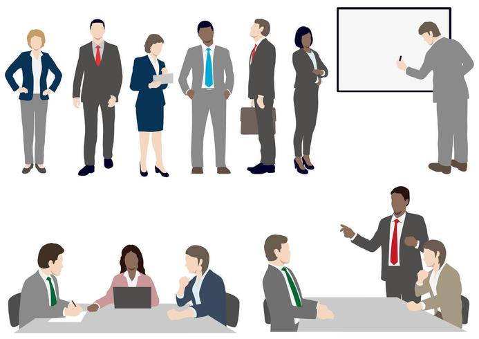 Set of business people in flat style  vector