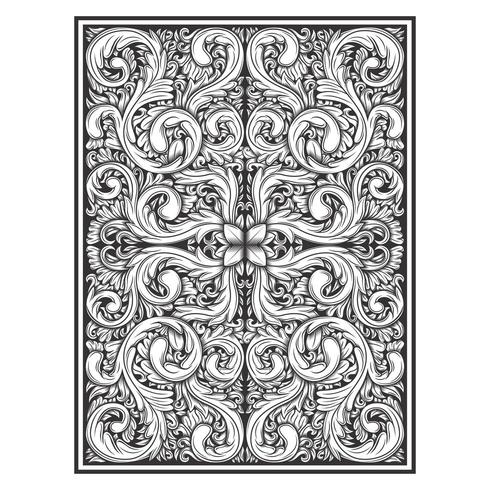 Ornate botanical hand drawn effect pattern vector