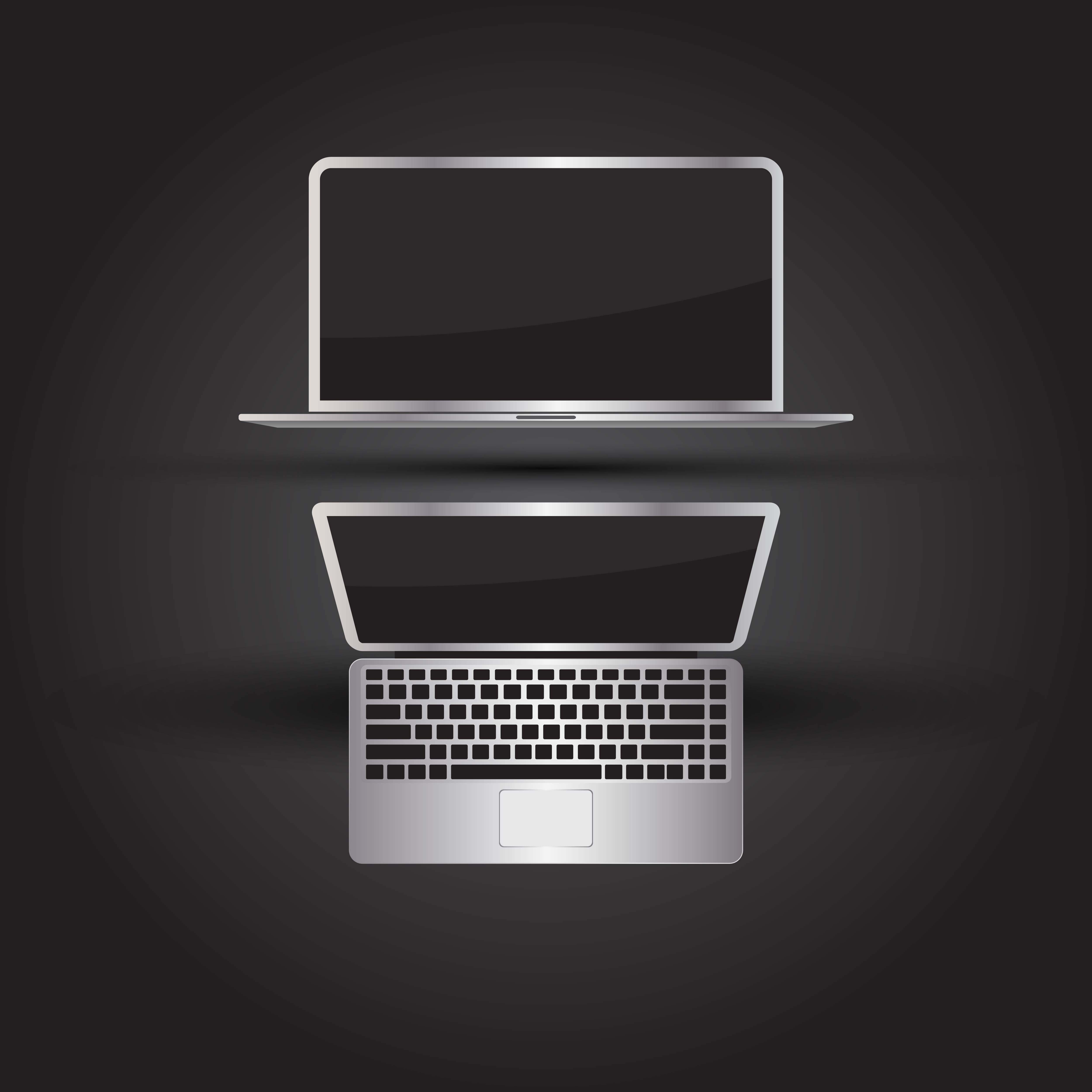 Laptop On Black Background 677673 Vector Art at Vecteezy