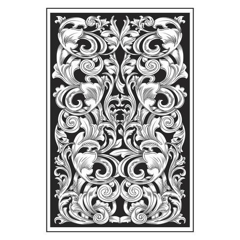 Wood carved effect botanical pattern  vector