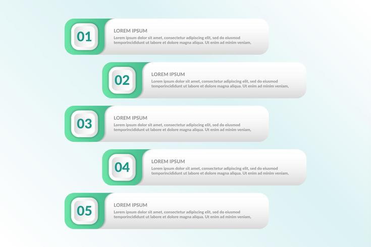 list Infographic design with 5 lists for business concept vector