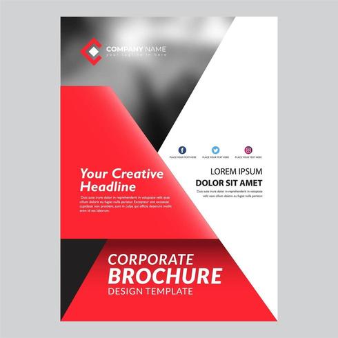 Red Modern Flyer Template Design vector