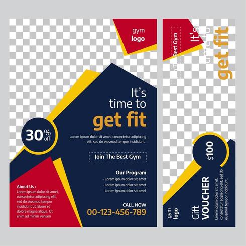 Gym Flyer Template with Abstract Design vector