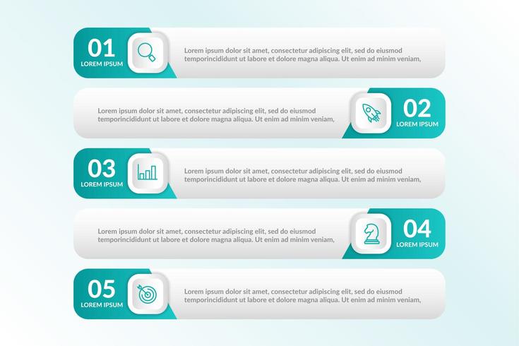 list Infographic design with 5 lists for business concept vector