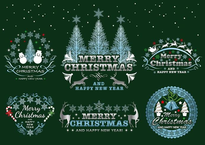 Set of Christmas emblems vector