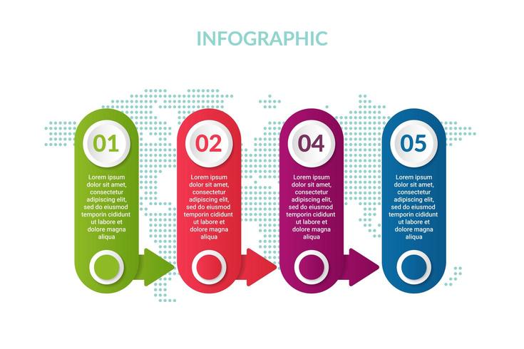 business infographic design with world map background vector