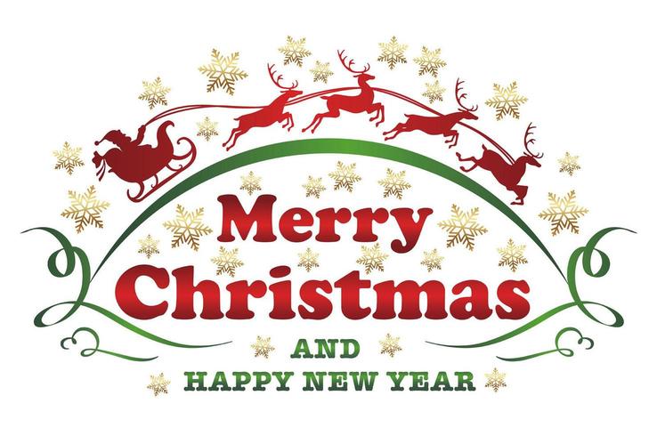 Christmas label on a white background. vector