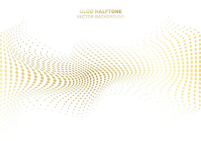 gold wave curve distort dot pattern  vector