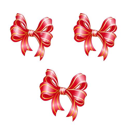 Set of red festive bows. vector