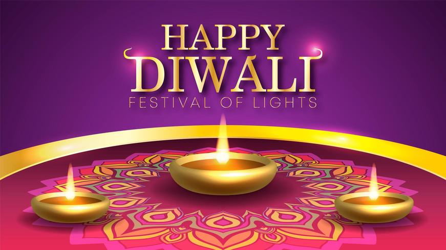 Diwali, el festival de las luces en India vector