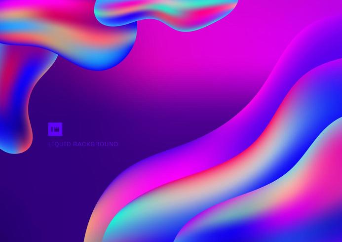Forma líquida 3D vibrantes colores degradados vector