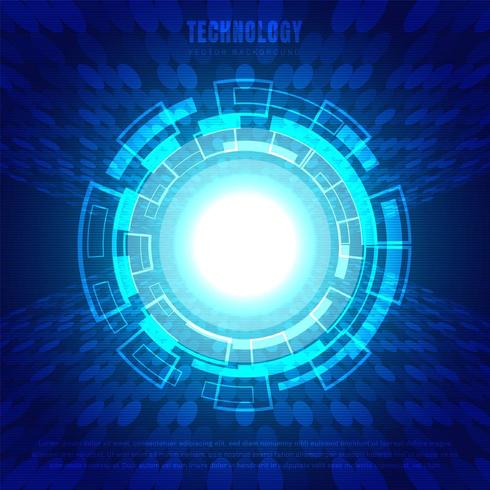 Abstract circle digital business technology blue background vector