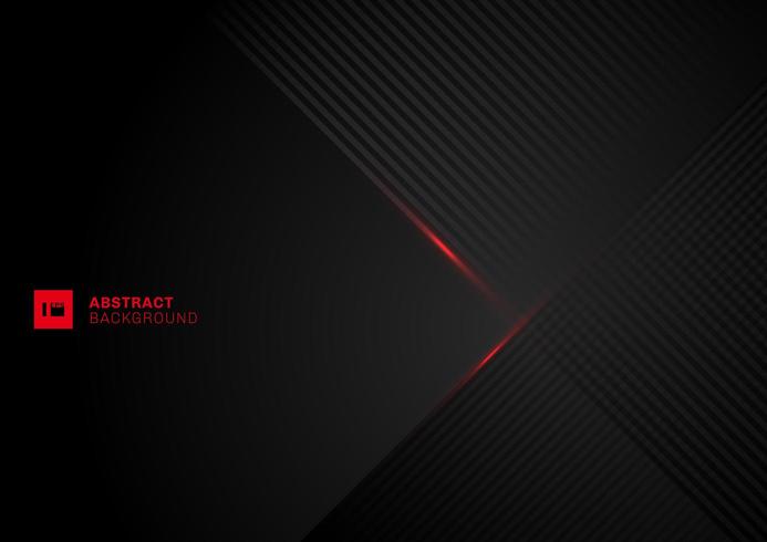 Abstract diagonal lines pattern overlap with red laser line on black background. vector