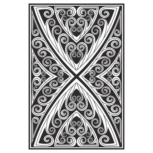 Ornate carved effect lines pattern vector