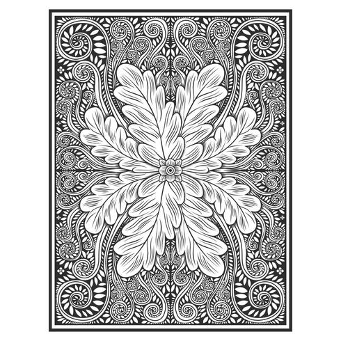 Floral vertical wood carved effect pattern  vector