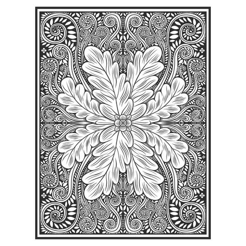 Floral vertical wood carved effect pattern  vector