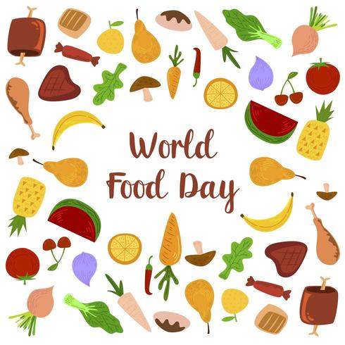 Frutas y Verduras Día Mundial de la Alimentación vector