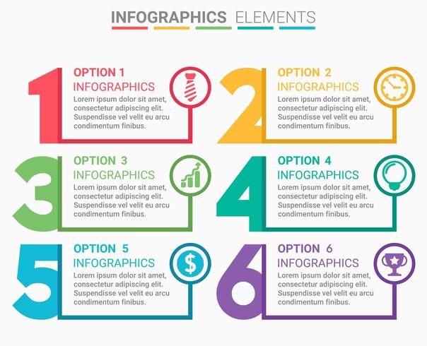 Number Infographic Design Set vector