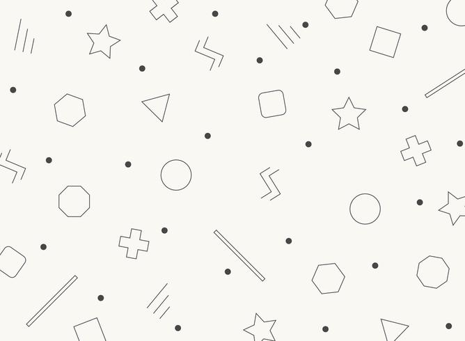 Abstract black and white retro geometric shapes pattern vector