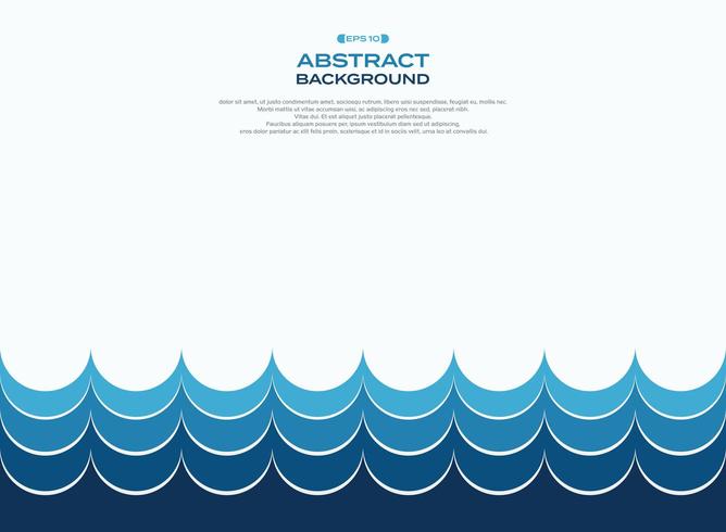 Abstract minimalist blue water wave pattern  vector