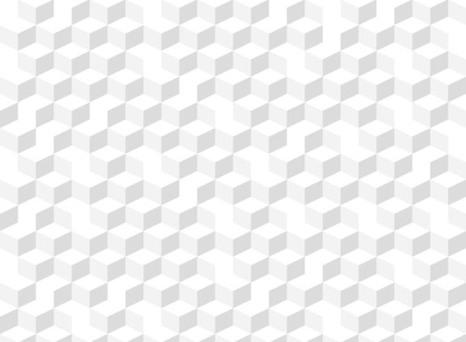 Abstract 3d cube gradient gray seamless pattern  vector