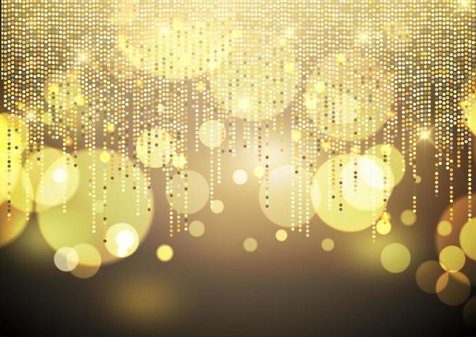 Golden blurred lights background vector