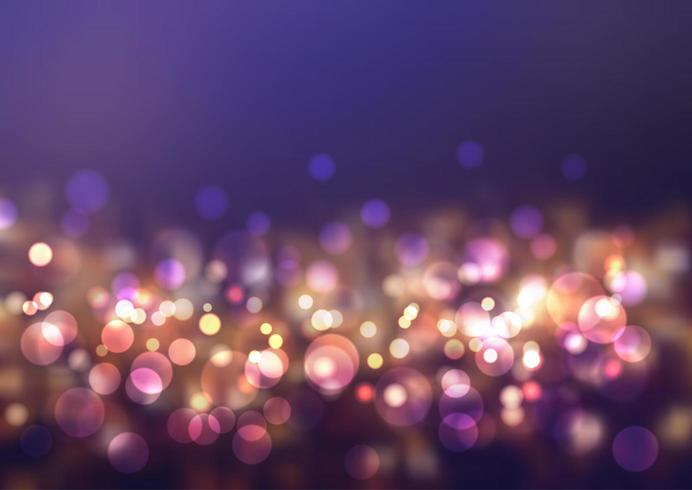 Luces brillantes de bokeh vector