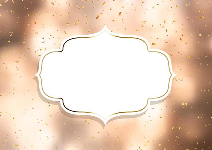 Decorative frame on a gold confetti background vector