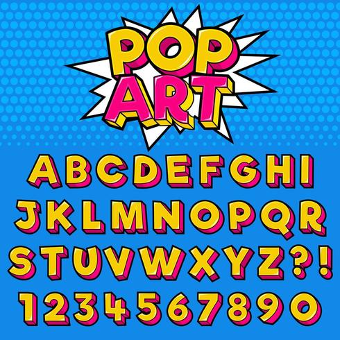 Pop Art Style Typography Set vector