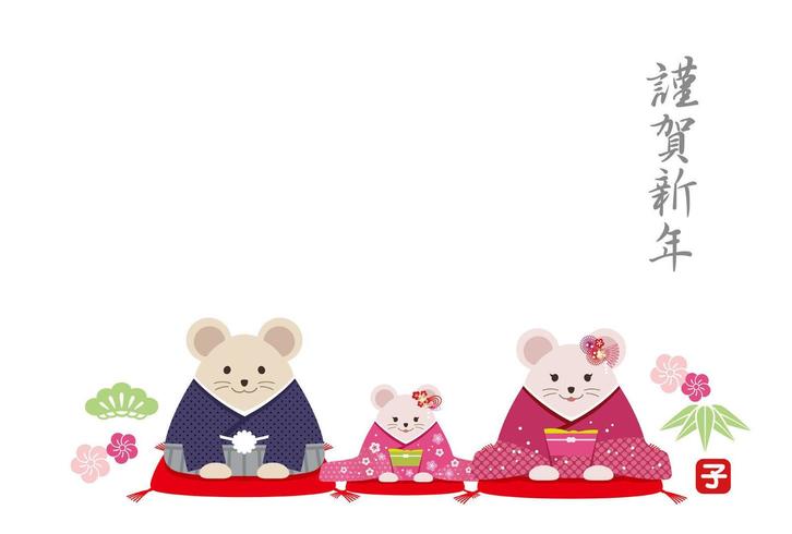The Year of the Rat New Years greeting card vector