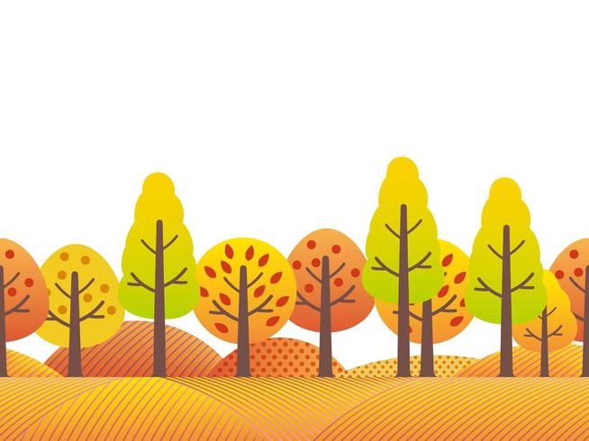 Paisaje de campo sin costuras en otoño. vector